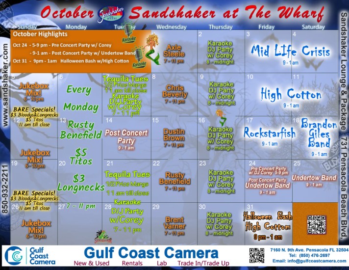 Sandshaker September Calendar